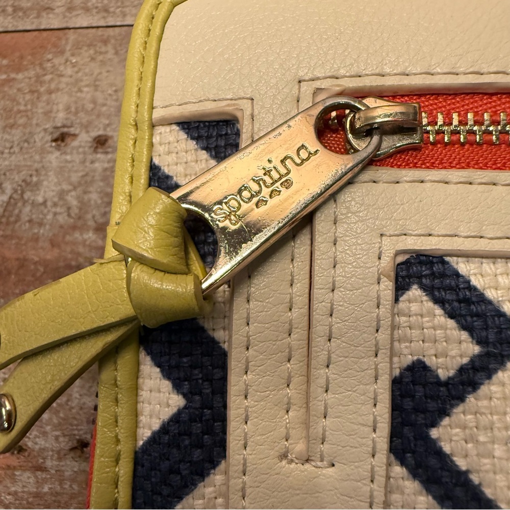 Spartina 449 Haig Point Yacht Club Wallet Coastal Nautical Navy Green Orange - Picture 6 of 13